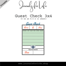 Load image into Gallery viewer, Guest Check 3x4 Printable