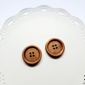 Large Brown Wood Buttons | Notebook Closures