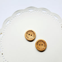 Load image into Gallery viewer, Handmade with Love Wood Buttons | Notebook Closures
