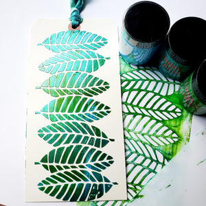 Summer Patio Large Leaves - 4x8 Stencil