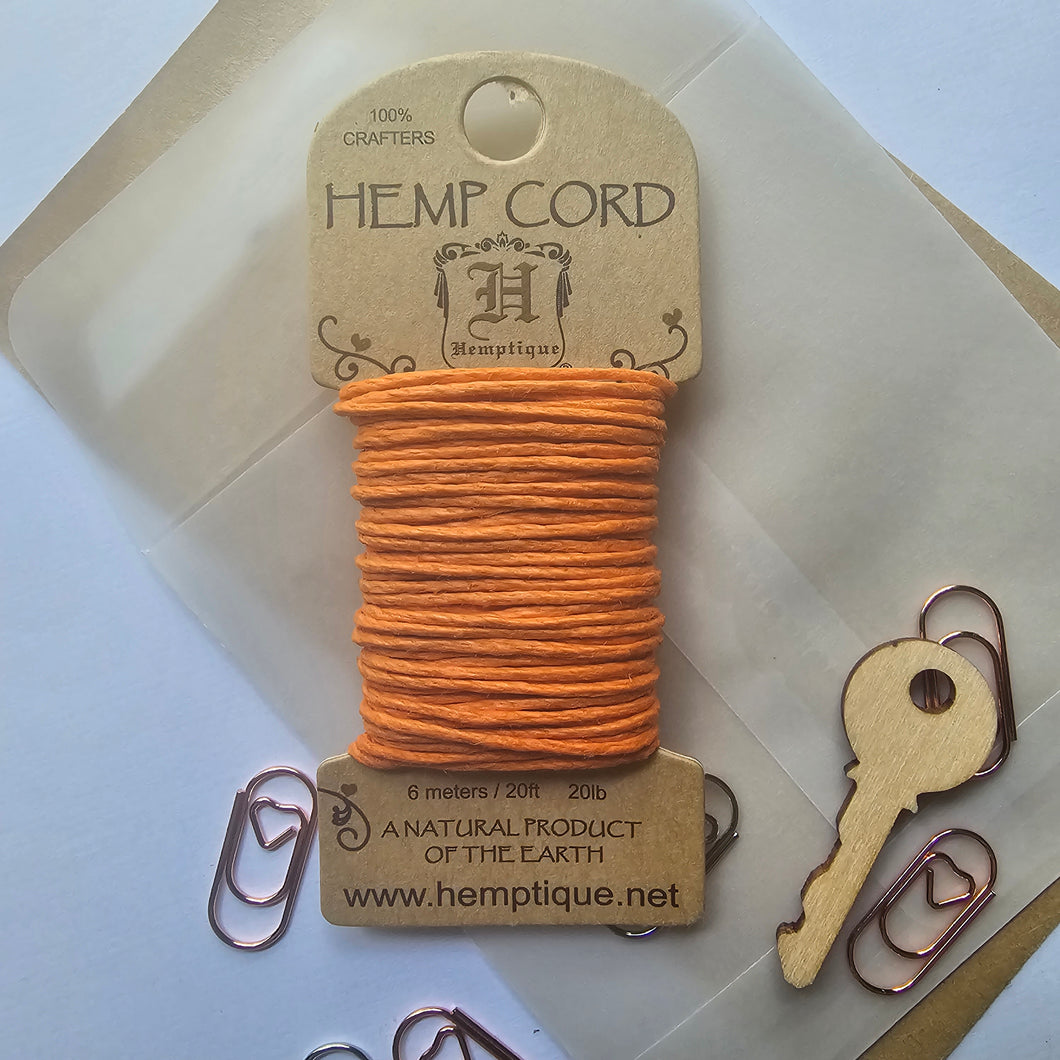 Hemptique Mini Cord Card | Orange