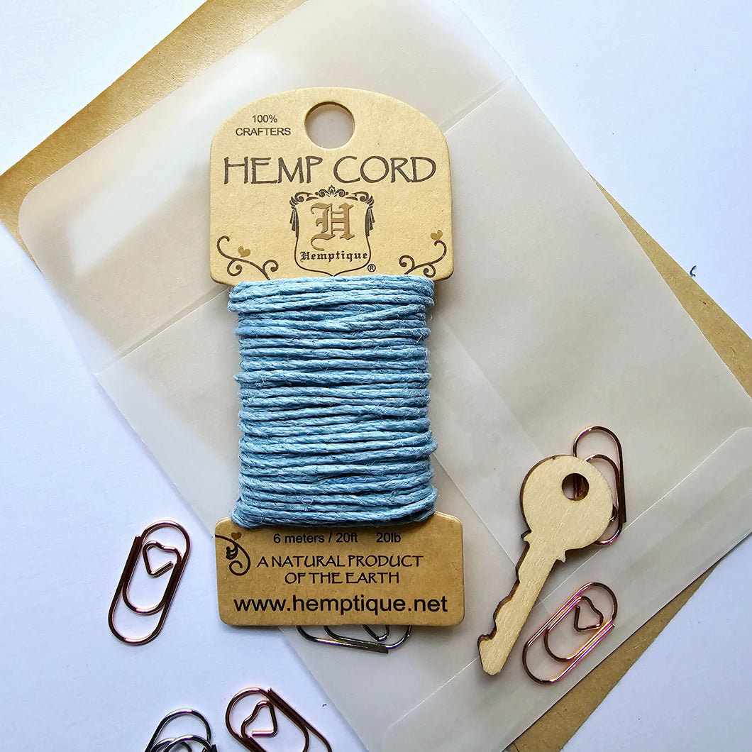Hemptique Mini Cord Card | Light Blue
