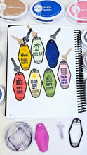 Load image into Gallery viewer, Escape | 3x4 Stamp Hotel Motel Keychain
