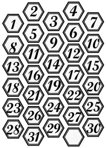Days | Black and White Numbers 5x7 Sticker Sheet