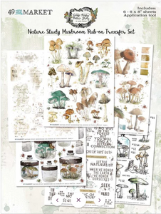 49 & Market Nature Study Mushrooms Rub Ons