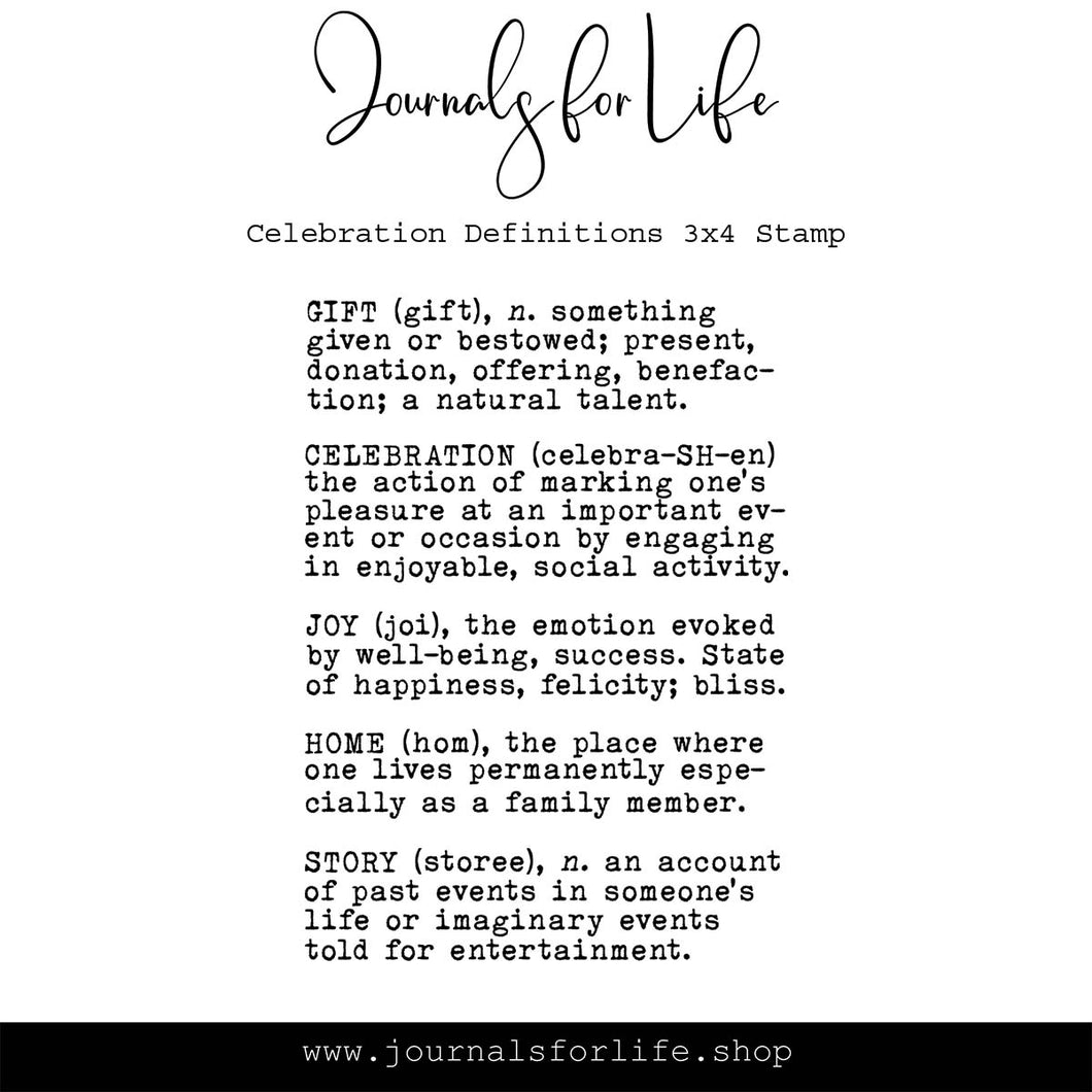 Celebration Definitions | 3x4 Stamp