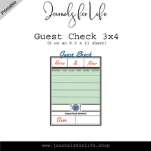 Load image into Gallery viewer, Guest Check 3x4 Printable
