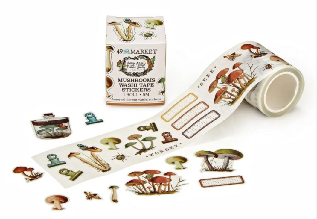 49 & Market Mushrooms Washi Tape Stickers
