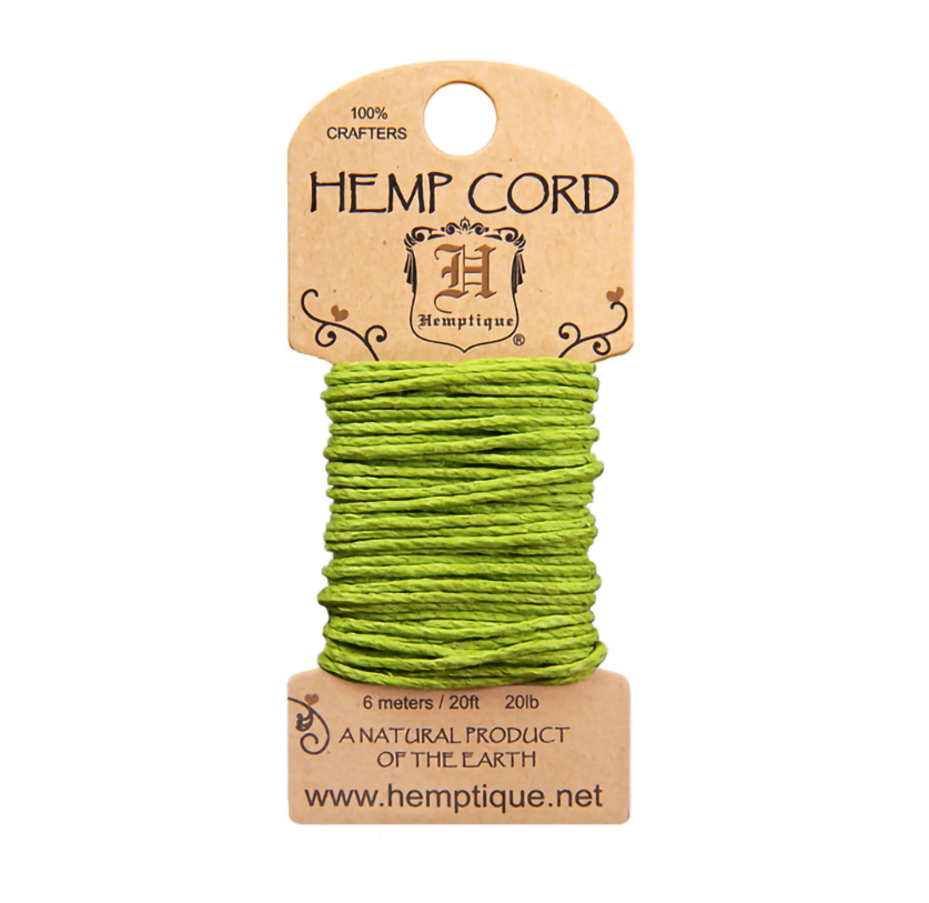 Hemptique Mini Cord Card | Lime Green