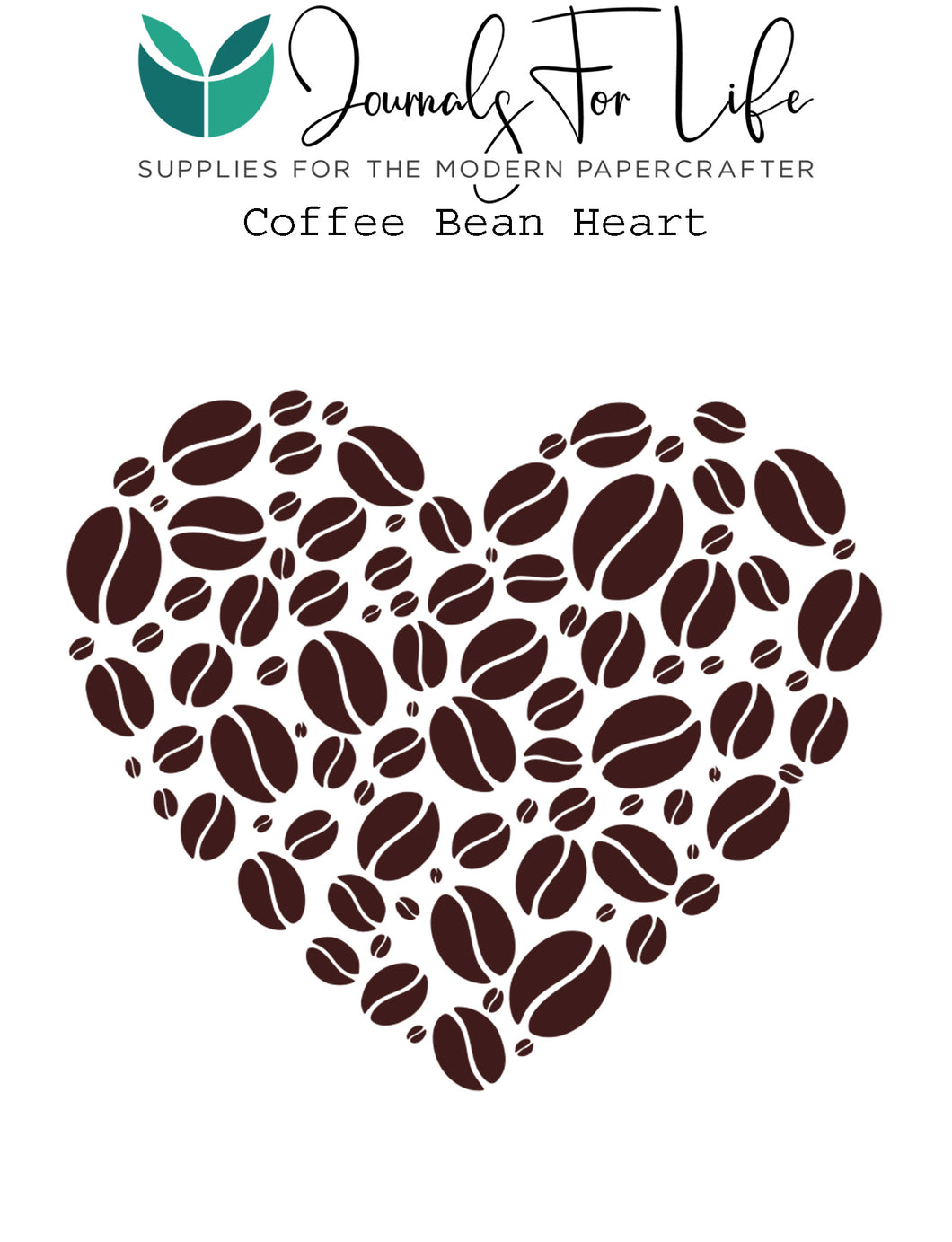 Coffee Bean Heart - 4x4 Stencil