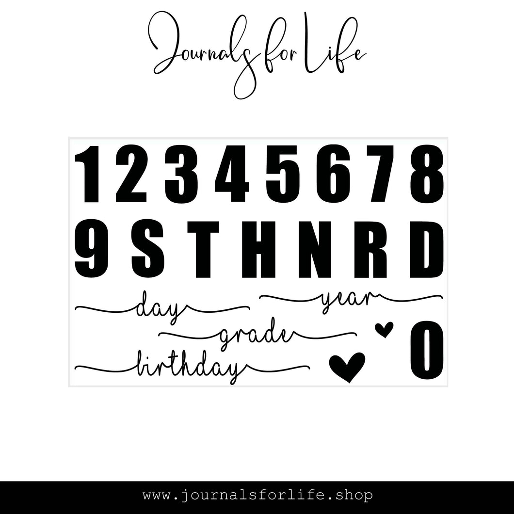 Journal Numbers 4x6 Clear Stamp
